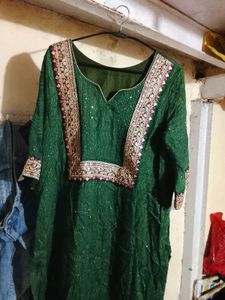 Embroidered Green Kurta size ( Xl )
