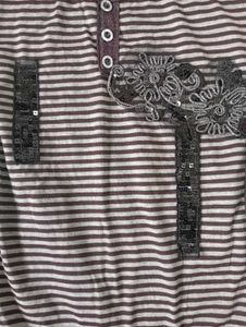 Striped Ruffled Hem Top