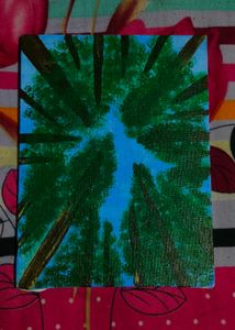 Forest Sky Acrylic Painting