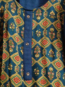 Blue Printed woollen Kurta