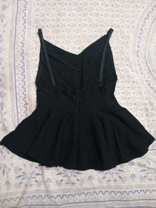 Chic Black Peplum Cami Top