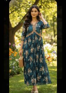 Floral Print Embellished Dress