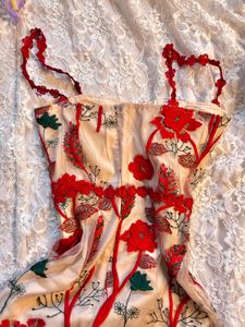 Floral Embroidered Mini Dress
