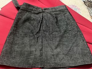 Corduroy Wrap Skirt with Belt