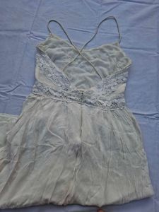 Bohemian Lace Trim Backless Maxi Dress