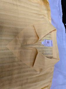 Yellow Striped Kurti Dress