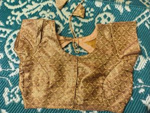 Elegant Gold Brocade Blouse