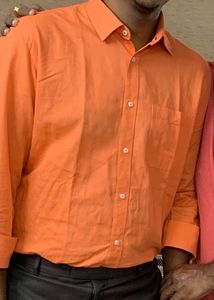 Mens Formal Shirt Orange Colour
