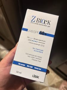 Z Biock Zinc Oxide Sunscreen Gel SPF 50+