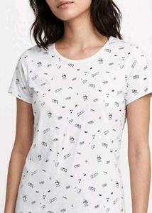 White Graphic Print Tee
