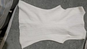 White Textured Sleeveless Top
