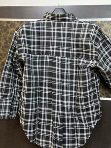 Oversized Black Check Shirt For Women