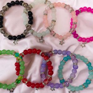 Colorful Beaded Bracelets with Charms