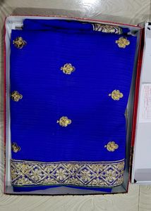 दर्जेदार Party Wear Embroidery Saree &amp; BLOUSE PIC
