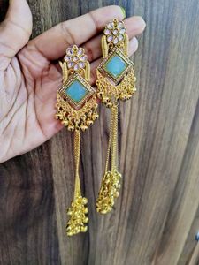 Elegant Gold Toned Kashmiri Earrings