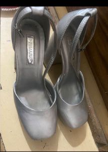 Silver Heels with Ankle Strap