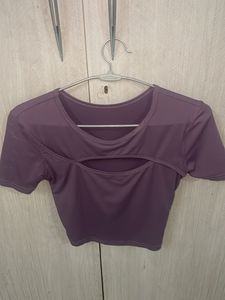 Savana Purple Cutout Crop Top