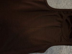 Brown Ribbed Tank Top