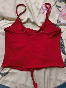 Chic Red Floral Camisole Top