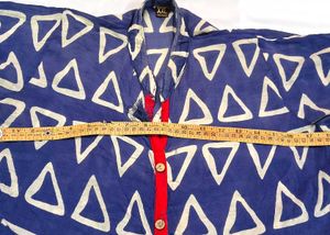 Stylish Blue &amp; Red Geometric Print Kurti