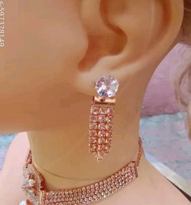 Stunning Rose Gold Choker &amp; Earring Set