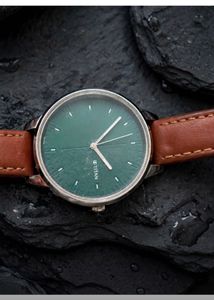 ⌚🌿 TITAN MINIMALIST GREEN DIAL LEATHER STRAP WRIS