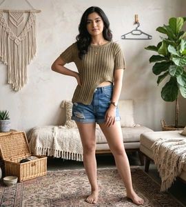 🎉Buy1 Get1 Free🎉Asymmetrical Knitted Top P