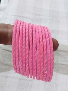 Pink Velvet Glass Bangle