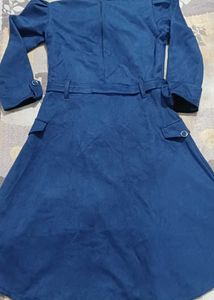 Stylish Blue High-Low  Dress
