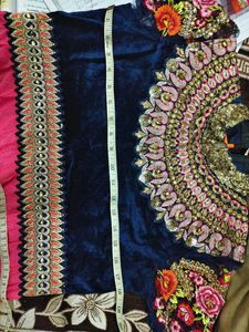 Stunning Pink &amp; Navy Embroidered Lehenga Choli