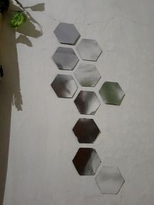 Hexagon Fake Mirror Wall Decor