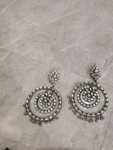 Bohemian Oxidized Silver Jhumka Earrings