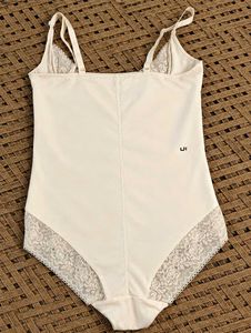 Cream Lace Trim Bodysuit New