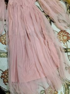 Chic Pink Tulle Off-Shoulder Dress