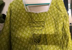 Corset Olive Green Kurti