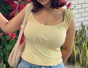 Cute Yellow Smocked Top