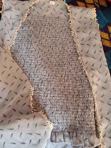 Elegant Smocked Blouse with Feather Print