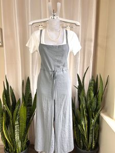 Imported linen grey jumpsuit