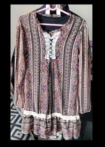 Bohemian Paisley Print Kurta Set