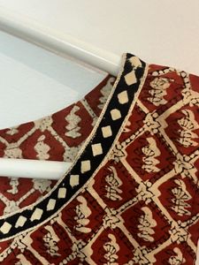 Maroon Ethnic Sleeveless Blouse