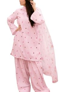 Elegant Pink Embroidered Kurta Set