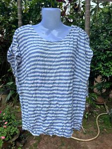 Blue & White Striped Tunic Top