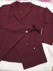 Wrap Style Co-ord Set, actually wine in colour, so