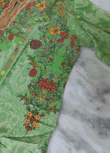 Green Floral Print Grand Look Kurta