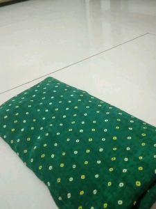 Green Bandhani Print saree