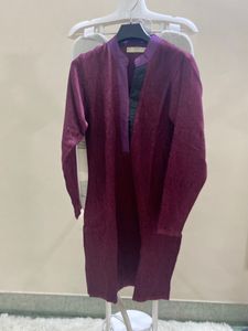 Purple Textured Kurta