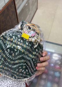 Elegant Green Bandhani Clutch