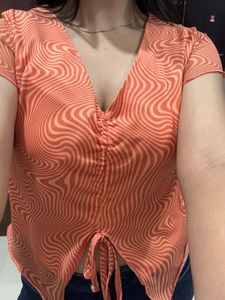 Orange Printed Top M size - Westside