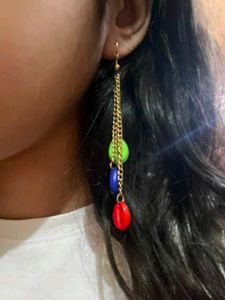 Colorful Beaded Drop Earrings