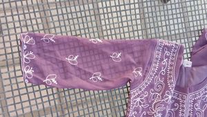 Embroidered Purple Anarkali Dress